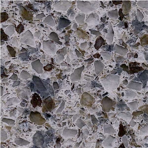 Multicolor Crystal Quartz Stone Slab Ot 0303 for Kitchen and Vanity,Professional Quartz Slab Manufacturer Factory in Xiamen