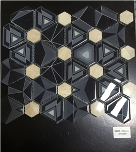 Custom Made Frost-Proof/Staining-Resistant Glass Mixed Stone Mosaic/Mosaic Stone