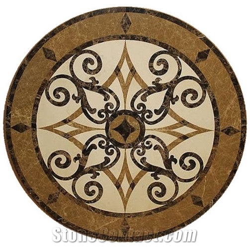 Marble Round Medallions Flower Tiles Floor Medallions
