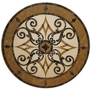 Marble Round Medallions Flower Tiles Floor Medallions