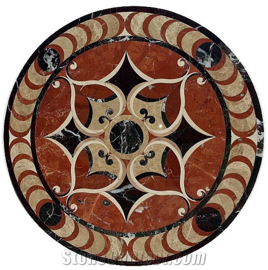 Marble Round Medallions Flower Tiles Floor Medallions