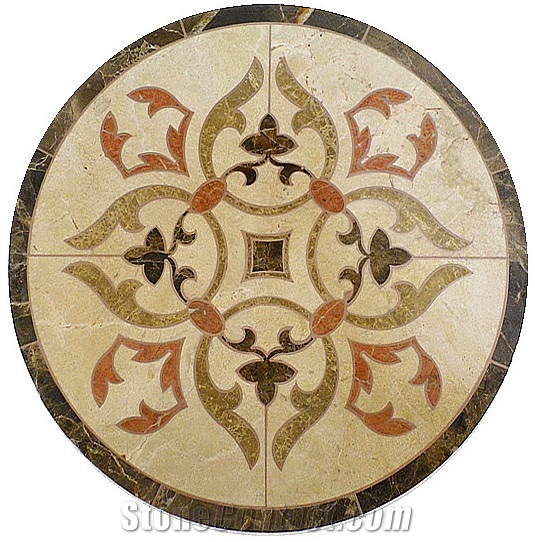 Marble Round Medallions Flower Tiles Floor Medallions