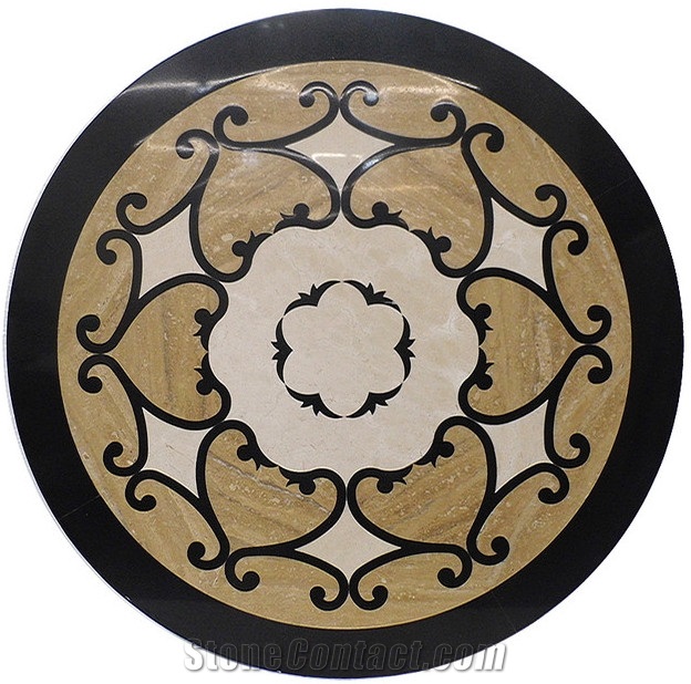 Marble Round Medallions Flower Tiles Floor Medallions