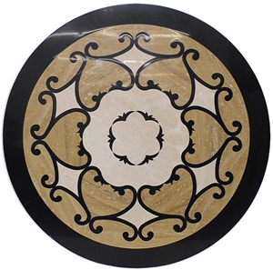 Marble Round Medallions Flower Tiles Floor Medallions