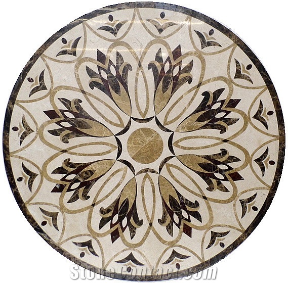 Marble Round Medallions Flower Tiles Floor Medallions