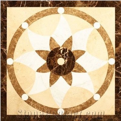 Square Marble Medallions Tiles Waterjet Medallions for Lobby