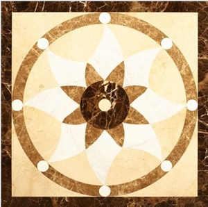 Square Marble Medallions Tiles Waterjet Medallions for Lobby