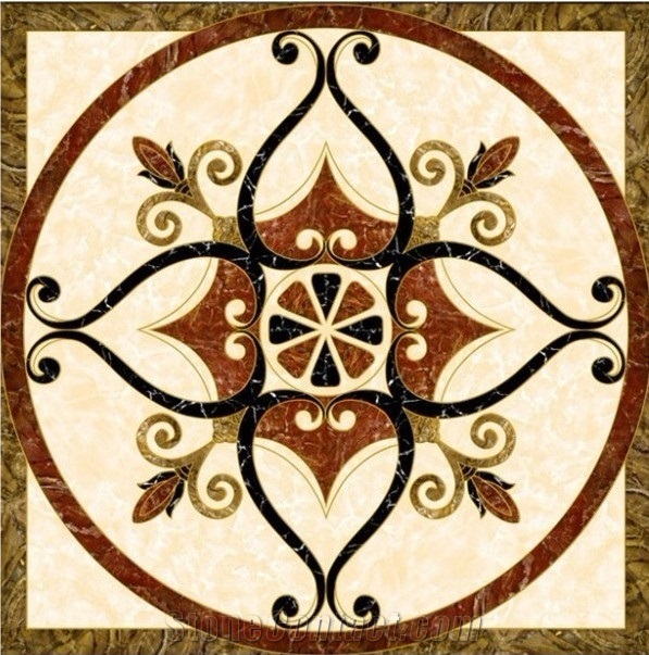 Square Marble Medallions Tiles Waterjet Medallions for Lobby