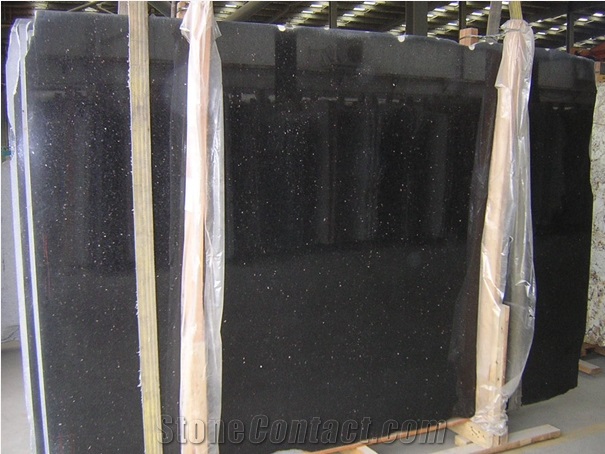 Black Galaxy Granite Big Slabs, India Black Granite,Polished