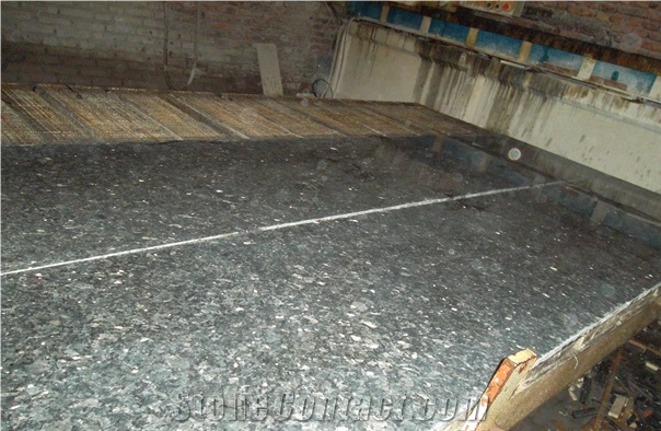Brown Pearl Granite Polished Half Slabs, Norway Blue Granite