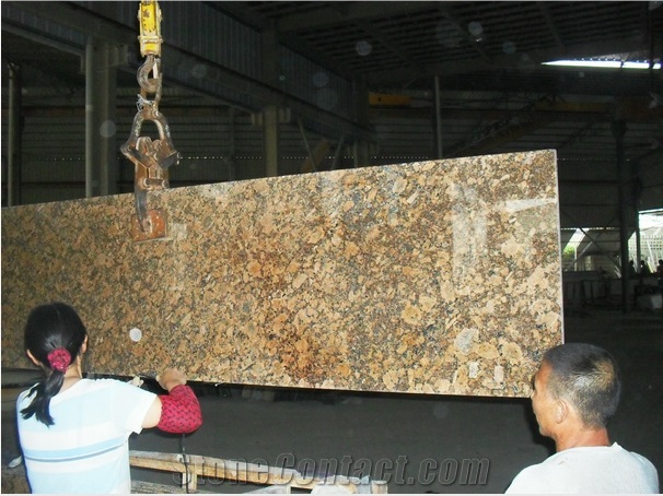 Giallo Fiorito Granite Kitchen Countertop,Polished,Full Bullnose