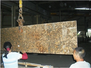 Giallo Fiorito Granite Kitchen Countertop,Polished,Full Bullnose