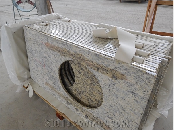 Medium Purple Yellow Granite Poloshed Kitchen Countertops