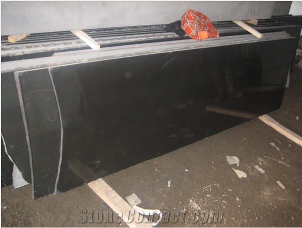 Mongolia Black Half Slabs, Black Granite Wall/Floor Covering,Polished