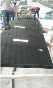 Shanxi Black Granite Polished Kitchen Countertops, Black Granite Bench Tops, Desk Tops