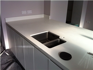 White Quartz Stone Kitchen Countertops
