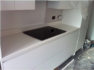 White Quartz Stone Kitchen Countertops