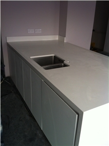White Quartz Stone Kitchen Countertops