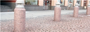 Cylinder Surface-Shaped Bollard Chiselled
