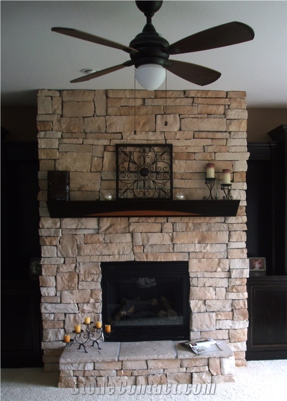 Galena Ledgestone Traditional Fireplace Design