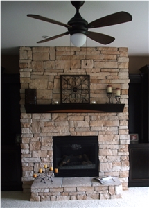 Galena Ledgestone Traditional Fireplace Design