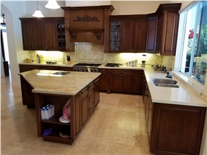 Granite Cielo De Oro and Quartz Miami Kitchen Renovation