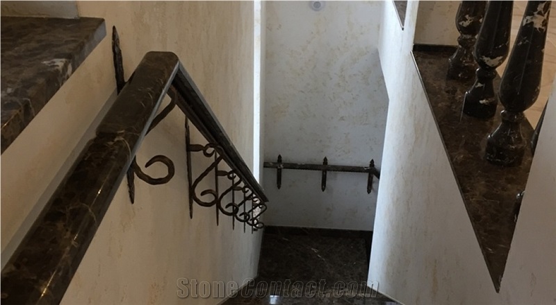 Emperador Dark Gold Handrails and Balustrades
