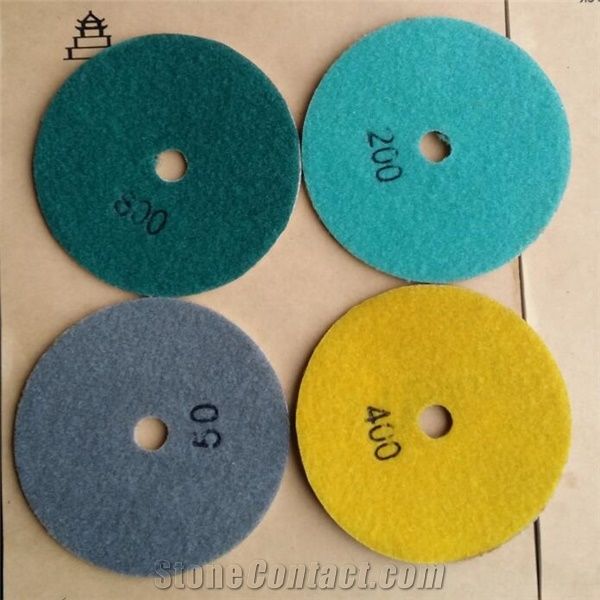 100mm 125mm 3" 4" 5" Wet Diamond Polishing Pads for Granite Marble Stone