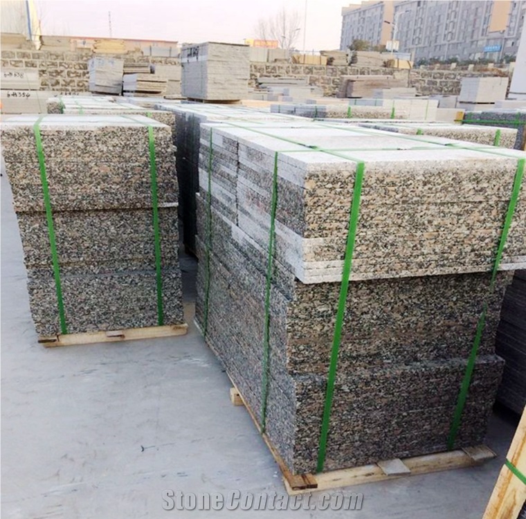 G736 Lihua Red Xili Red Brown Red Granite Flamed Surface Tiles / Slabs