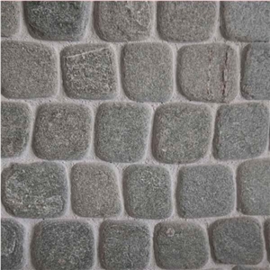 Cobbles Antique Kavalas, Grey Slate Cubes, Pavers