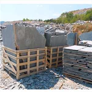 Polygonal Slabs Kavalas, Greece Grey Quartzite Slabs