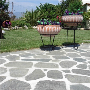 Polygonal Slate Kavalas Flagstone, Kavalas Grey Slate Flagstone