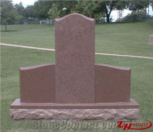 Good Quality Oval Top Family Design G603/ Georgia Grey/ Sesame White Granite Western Style Monuments/ Monument Design/ Western Style Tombstones/ Family Monuments/ Gravestone