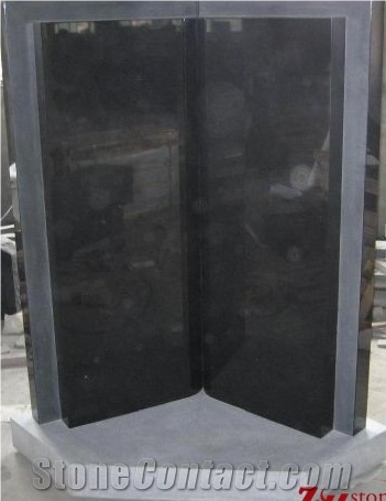 Good Quality Polished Bible Shaped Design Shanxi Black/ Absolute Black/ Jet Black Granite Tombstone Design/ Western Style Monuments/ Jewish Style Tombstones/ Upright Monuments/ Headstones