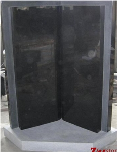 Good Quality Polished Bible Shaped Design Shanxi Black/ Absolute Black/ Jet Black Granite Tombstone Design/ Western Style Monuments/ Jewish Style Tombstones/ Upright Monuments/ Headstones