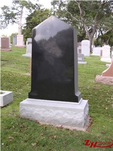 Hand Craft Oval Top Sesame White/ G603/ Georgia Gray Granite Tombstone Design/ Western Style Monuments/ Upright Monuments/ Headstones/ Monument Design