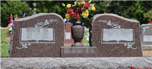 Hand Craft Trypical Wing Design Tan Brown Granite Cemetery Tombstones/ Engraved Tombstones/ Gravestone/ Engraved Headstones/ Custom Monuments