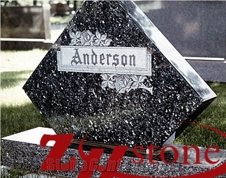 Own Factory Good Quality Diamond Design Blue Pearl Lg/ Db/ Hq/ Sp Granite Tombstone Design/ Western Style Monuments/ Upright Monuments/ Headstones/ Monument Design