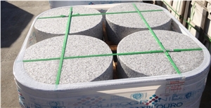 Blanco Berrocal Granite Bollards Placed at the Puerta Del Sol, Madrid