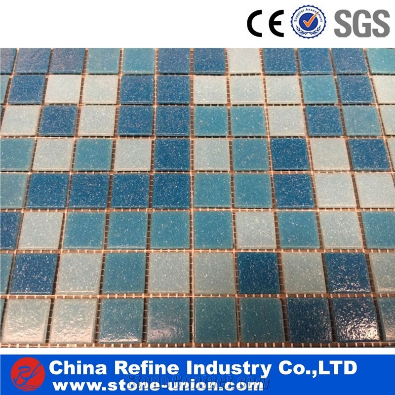 Blue Swimming Pool Mosaic Tiles , Paving Tiles , Popular Cheap Mosaic Flooring and Wall Paving