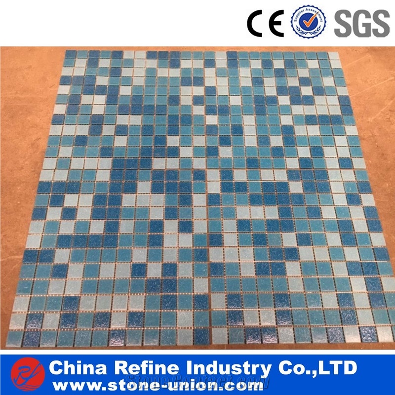 Blue Swimming Pool Mosaic Tiles , Paving Tiles , Popular Cheap Mosaic Flooring and Wall Paving
