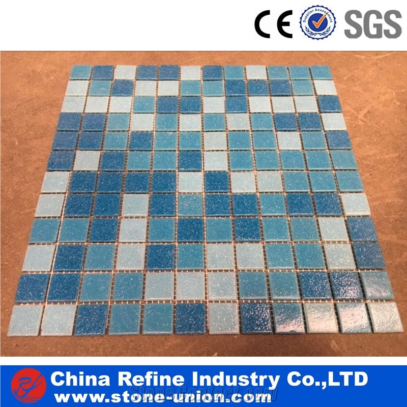 Blue Swimming Pool Mosaic Tiles , Paving Tiles , Popular Cheap Mosaic Flooring and Wall Paving
