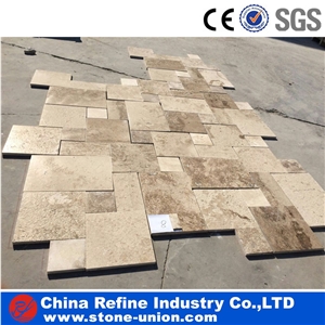 Cheap Travertine Tiles , Beige Travertine Floor Paving Stone , Natural Travetine Stone Tiles Pattern Design