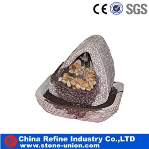 Lilac Granite Stone Water Basin in Garden ,Hand Carved Garden Stone Ledge Stone Fountain