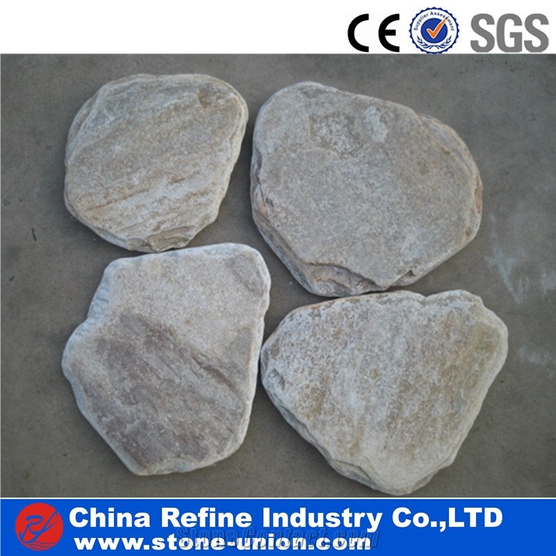 Natural Slate Stepping Stone, Garden Stepping Stone , Tumbled Stone , Round Stepping Stone