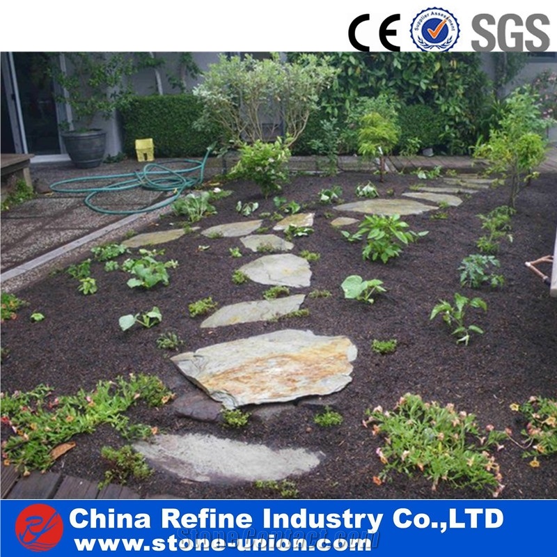 Natural Slate Stepping Stone, Garden Stepping Stone , Tumbled Stone , Round Stepping Stone