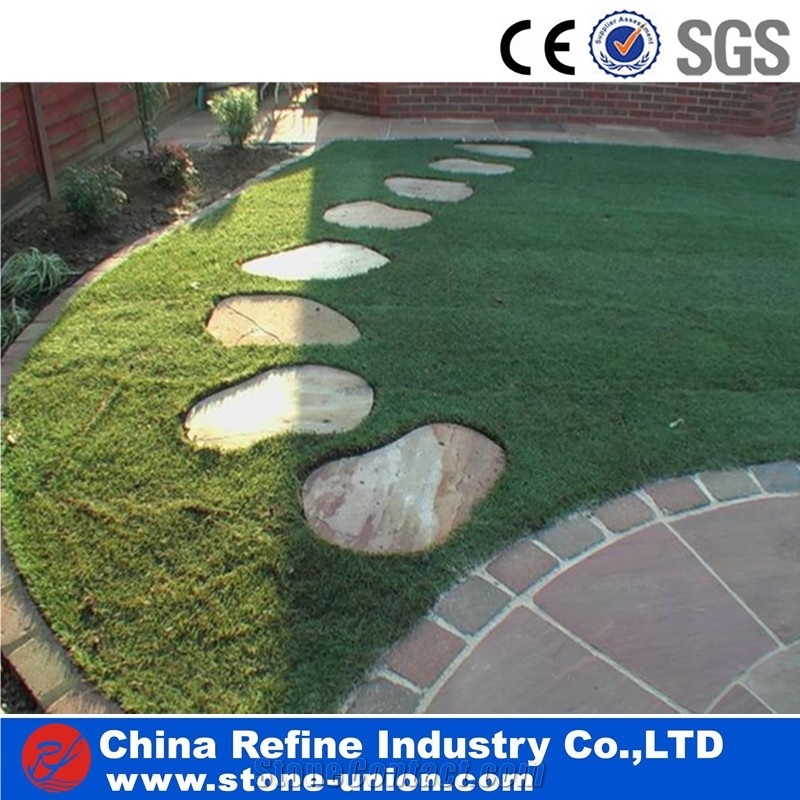 Natural Slate Stepping Stone, Garden Stepping Stone , Tumbled Stone , Round Stepping Stone