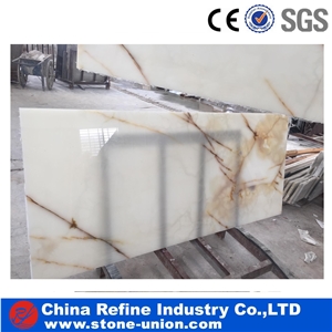 Natural Translucent Onyx Golden Veins Onyx Tile & Slab