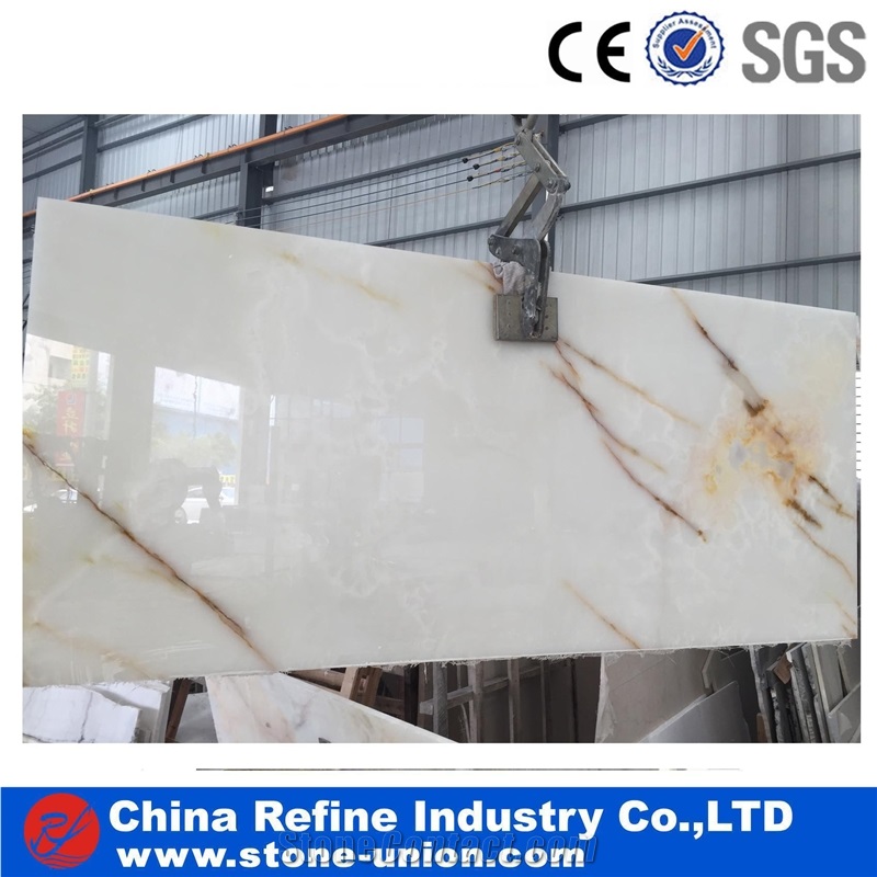 Snow White Onyx Wall Covering Tiles Iran, Polished Onyx Floor Tiles, Covering Tiles