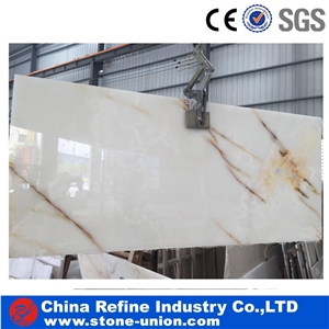 Snow White Onyx Wall Covering Tiles Iran, Polished Onyx Floor Tiles, Covering Tiles